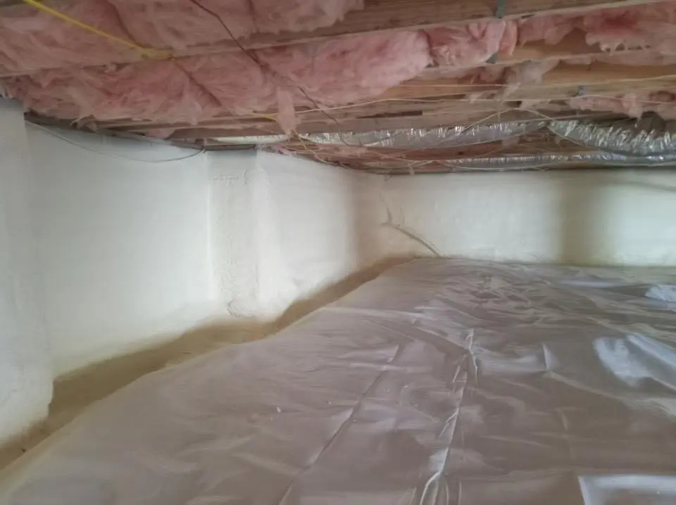Crawl space encapsulation with closed-cell spray foam for Attic Insulation in San Antonio
